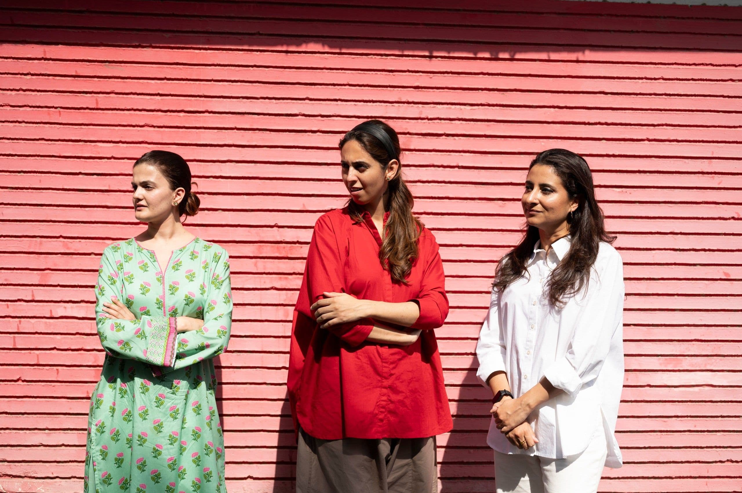 Participating artists photographed together during the residency